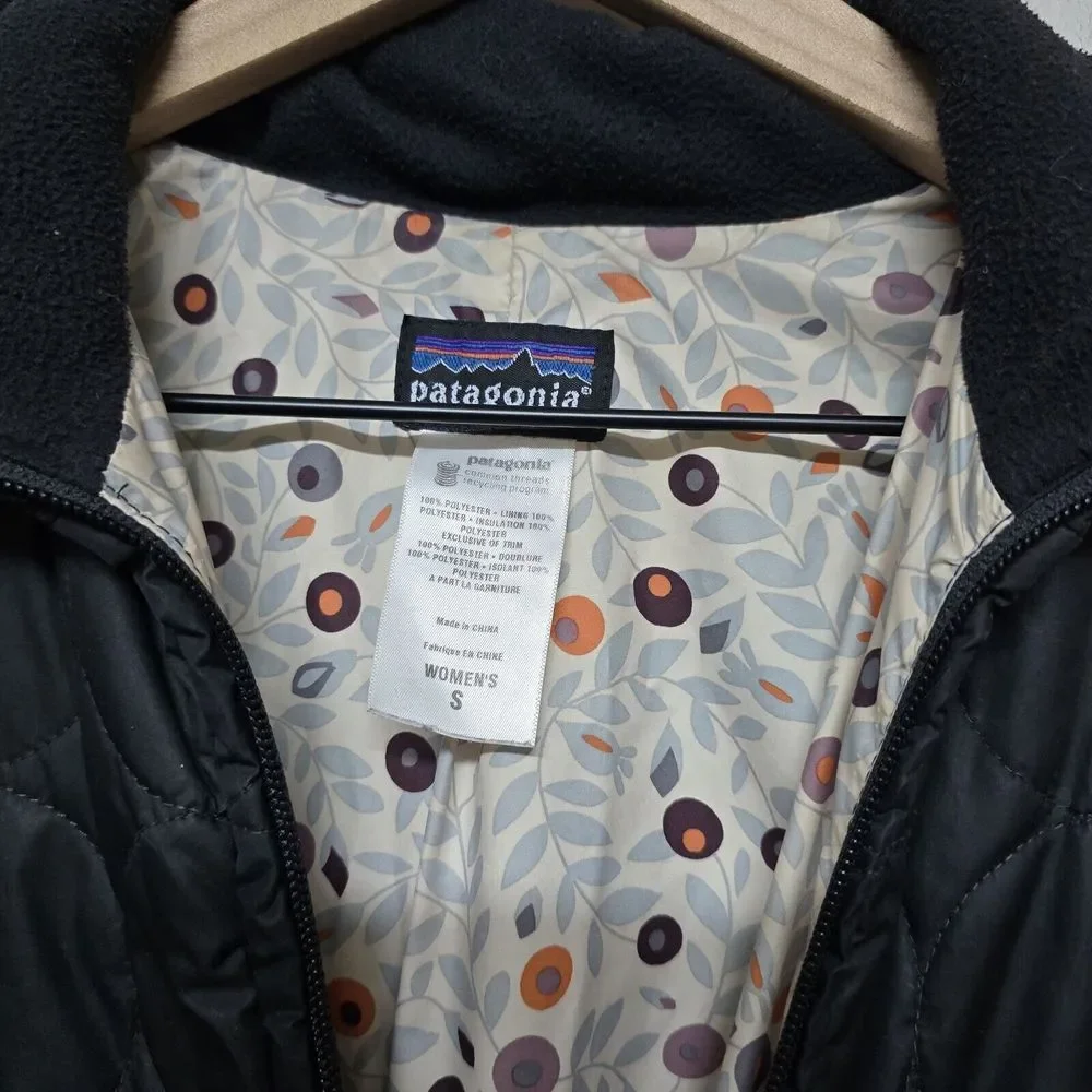 Patagonia Mor Coat 28496 Black Full Length Poly Fill  Women's‎ Small GUC